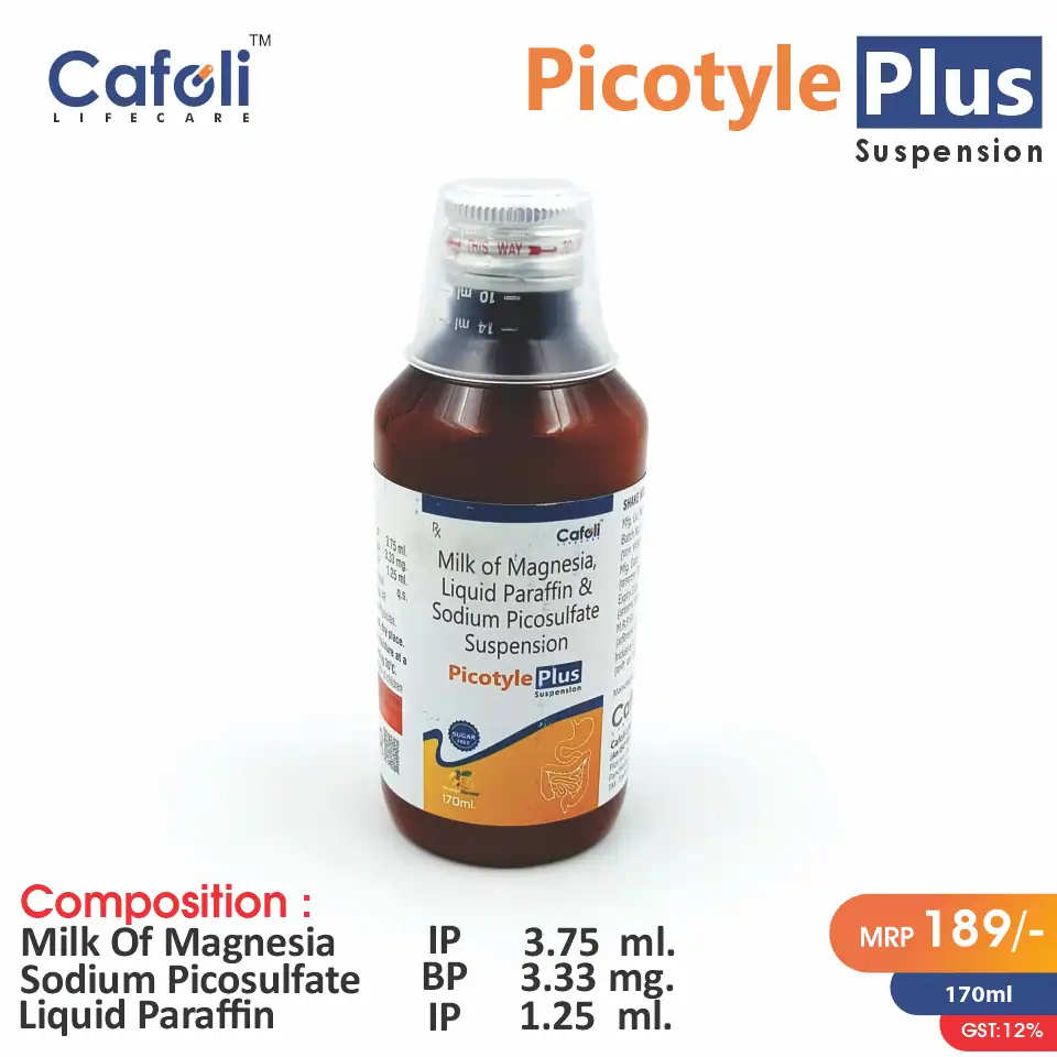 Sodium Picosulfate 3.33mg + Liquid Paraffin 1.25ml + Milk of Magnesia 3.75ml Sugar-Free Syrup | PCD Pharma Franchise for Laxatives